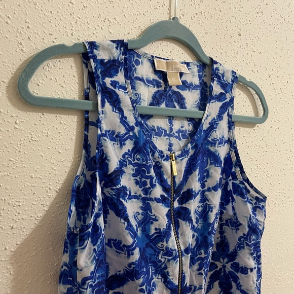 Michael Kors Blue Starburst Tile Print Tank Top - Picture 6 of 11